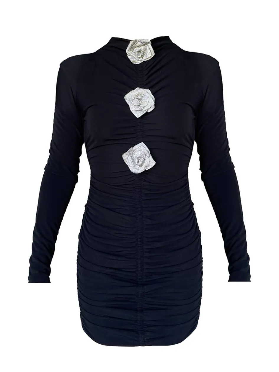 Gigii's Mini Dresses | Carleen Wind Dress - Black Long Sleeve
