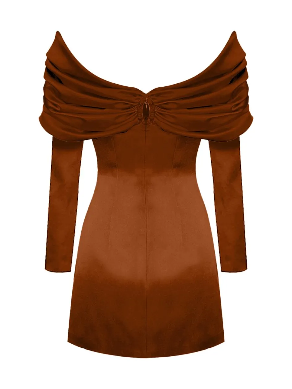 Gigii's Mini Dresses | Lavinya Solo Dress - Intense Brown