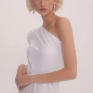 Gigii's Midi Dresses | Snowy Sequin Dress - White