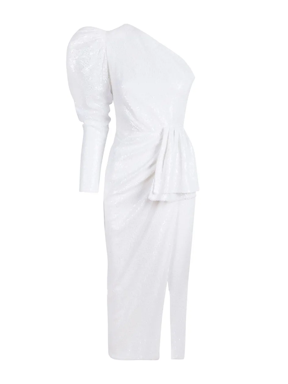 snowy_sequin_dress__white_3.webp Gigii's Midi Dresses | Snowy Sequin Dress - White