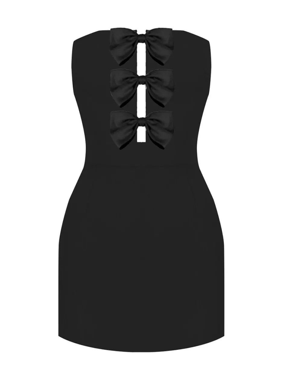 Gigii's Mini Dresses | Solo Bow Dress - Black