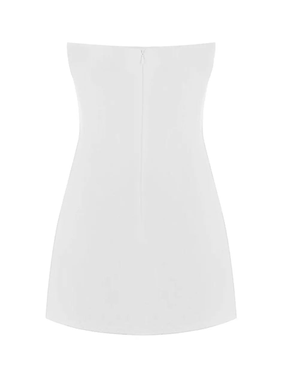 Gigii's Mini Dresses | Solo Bow Dress - Fall White