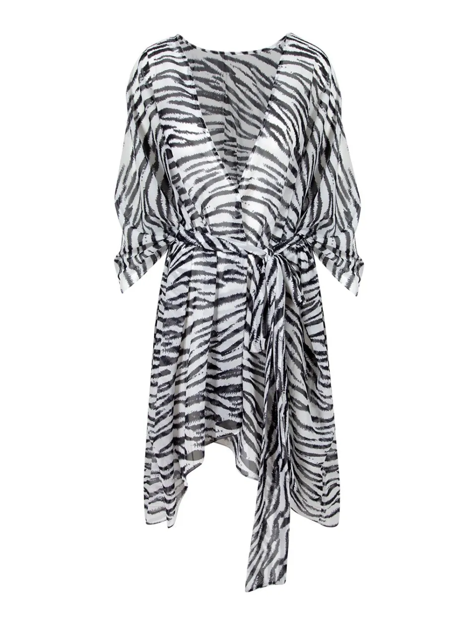 tracy_kimono__zebra_2.webp Gigii's Patterned Dresses | Beachwear | Tracy Kimono - Zebra