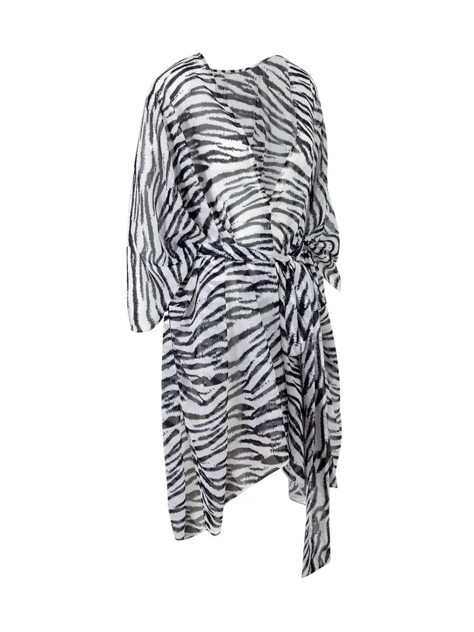tracy_kimono__zebra_3.webp Gigii's Patterned Dresses | Beachwear | Tracy Kimono - Zebra