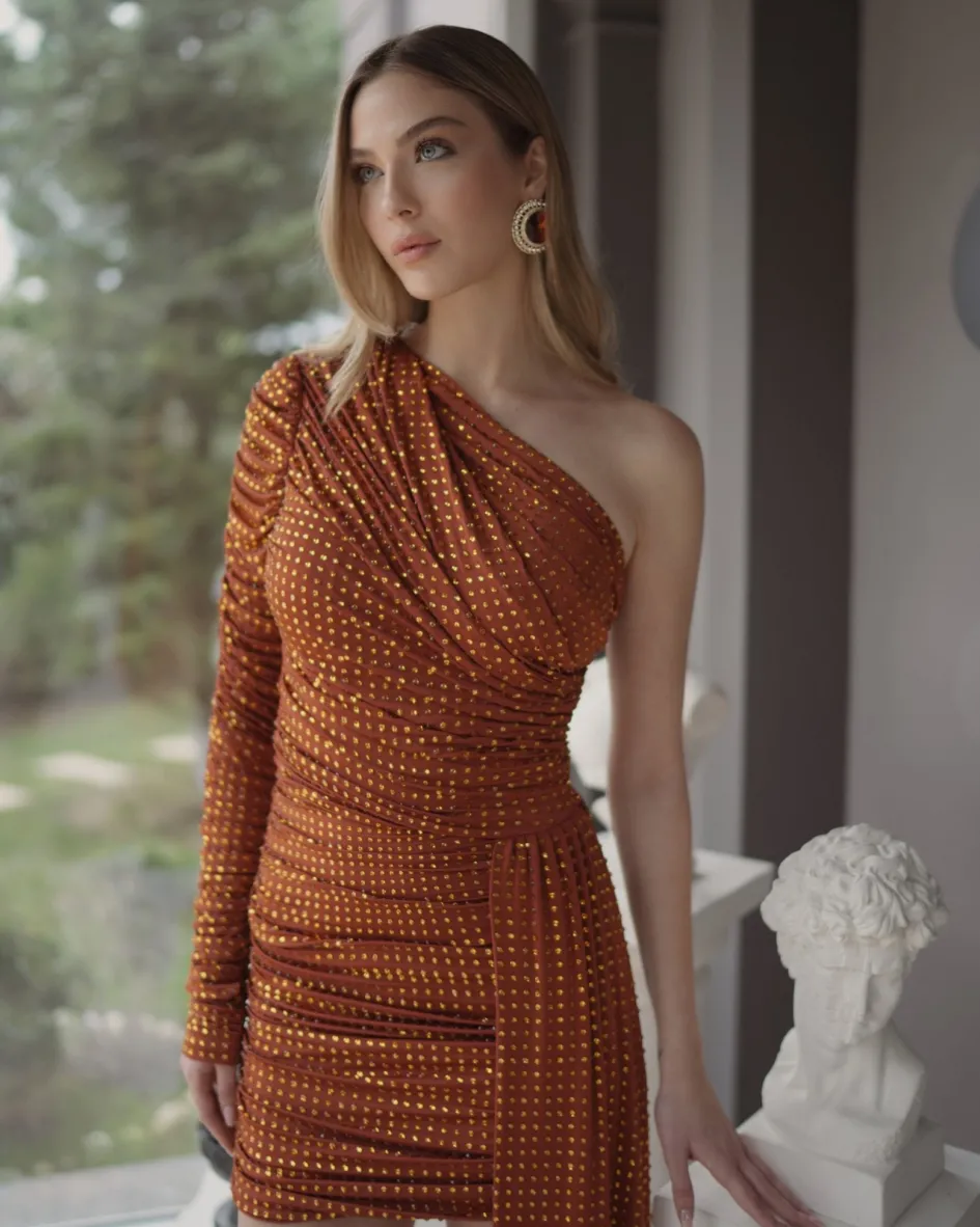 Gigii's Mini Dresses | Dresses | Valona Diamond Dress - Brown