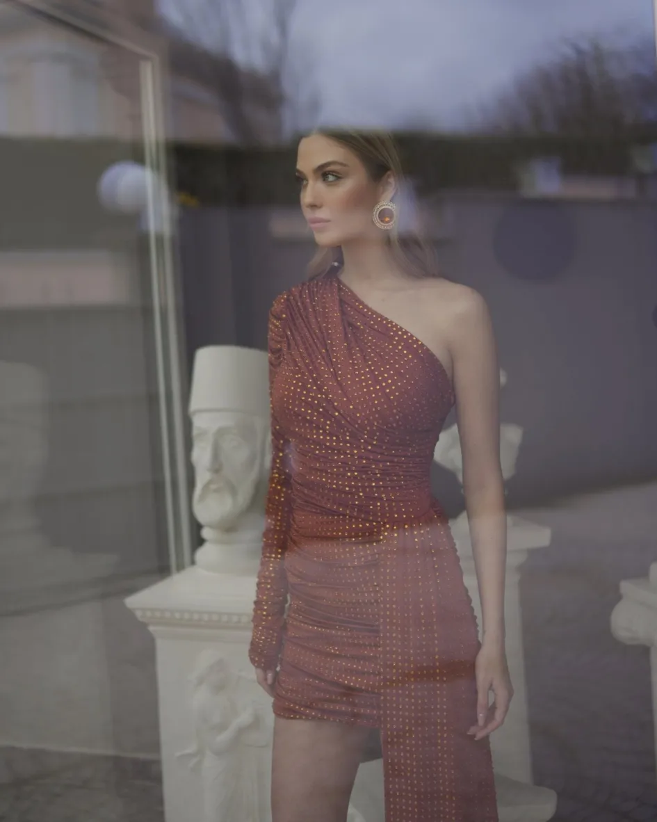 valona_diamond_dress__brown_2.webp Gigii's Mini Dresses | Dresses | Valona Diamond Dress - Brown